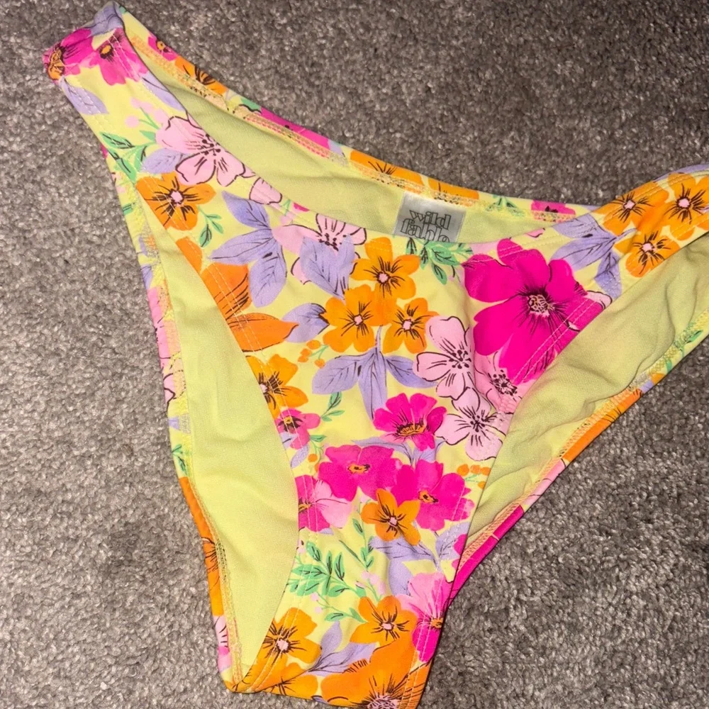 Wild Fable Floral Bikini Bottom - Yellow and Pink new size small
